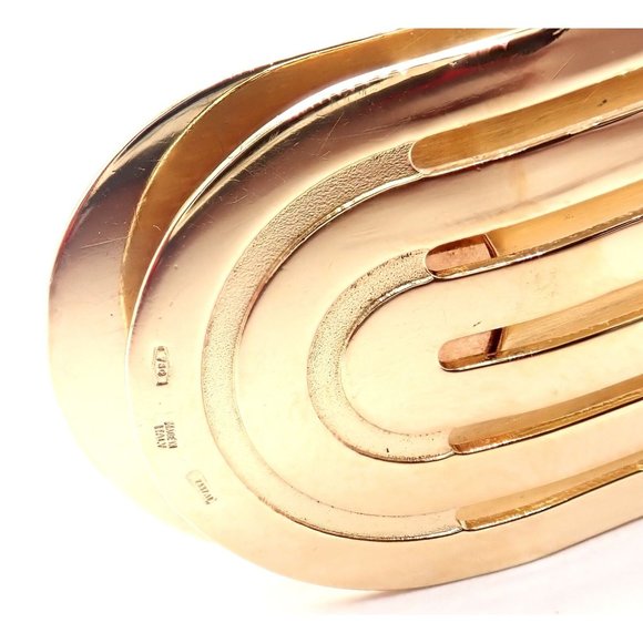 Vintage! Authentic Bulgari Bulgari 18k Yellow Gold Onyx Money Clip - Picture 3 of 6